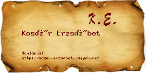 Kosár Erzsébet névjegykártya
